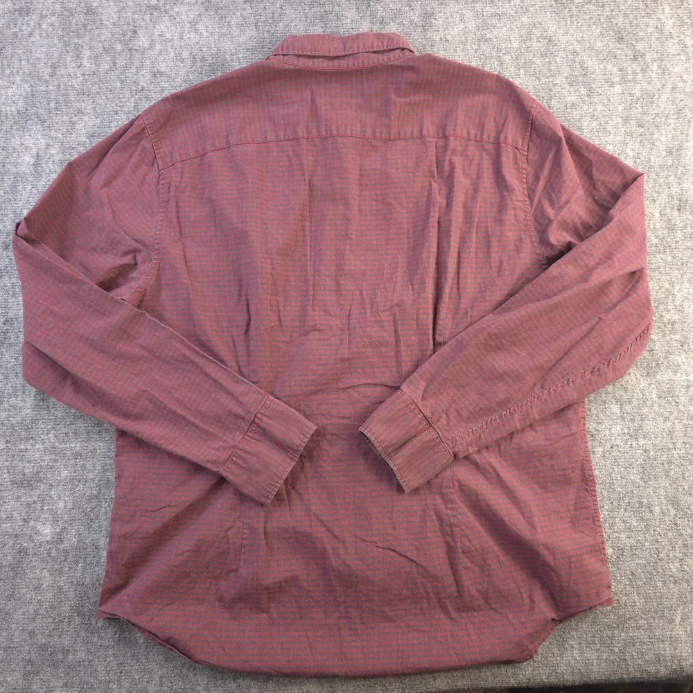 Bonobos Shirt XL Athletic Fit Red Gray Check‎ Long Sleeve Button Down Stretch